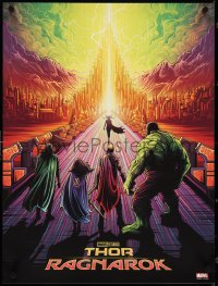 3w0296 THOR RAGNAROK #5/150 18x24 art print 2017 great colorful cast art by Dan Mumford!