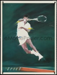 3w0184 VICTOR SPAHN 26x34 French art print 1980s great art of tennis player swinging racket!