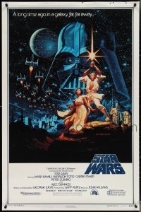 3w0980 STAR WARS style B Kilian 1sh R1992 George Lucas, art by Greg & Tim Hildebrandt!