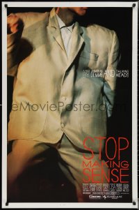 3w0985 STOP MAKING SENSE 1sh 1984 Jonathan Demme, Talking Heads, close-up of David Byrne's suit!