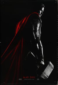 3w1001 THOR teaser DS 1sh 2011 cool image of Chris Hemsworth w/classic hammer, May!