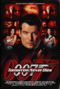 3w1008 TOMORROW NEVER DIES 1sh 1997 Pierce Brosnan as Bond, Michelle Yeoh, sexy Teri Hatcher!