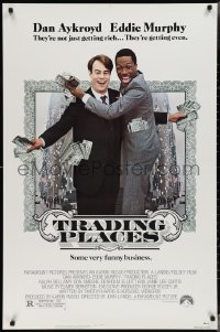 3w1015 TRADING PLACES 1sh 1983 Dan Aykroyd & Eddie Murphy are getting rich & getting even!