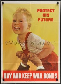 3w0302 BUY & KEEP WAR BONDS 20x28 WWII war poster 1944 art of a smiling child by Ruth Nichols!