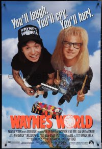 3w1035 WAYNE'S WORLD int'l DS 1sh 1991 Mike Myers & Dana Carvey from Saturday Night Live sketch!