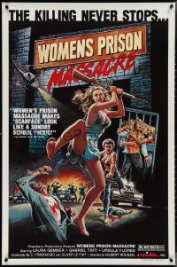 3w1041 WOMEN'S PRISON MASSACRE 1sh 1985 Emanuelle Fuga Dall'Inferno, wild art of violent girls!