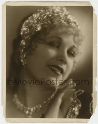 3x0279 ESTHER RALSTON signed deluxe 11x14 still 1920s head & shoulders close in sparkling jewelry!