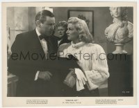 3x0445 CLAIRE TREVOR signed 8x10.25 still 1946 c/u wearing fur with Herbert Marshall in Crack Up!