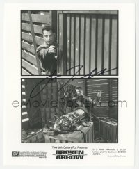 3x0507 JOHN TRAVOLTA signed 8x10 still 1996 split image of two great scenes from Broken Arrow!