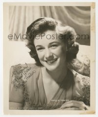 3x0560 PHYLLIS THAXTER signed 8x10 still 1940s smiling head & shoulders c/u of the pretty actress!