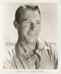 3x0561 RANDOLPH SCOTT signed 8.25x10 still 1938 head & shoulders portrait of the cowboy star!