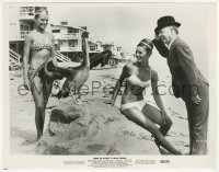 3x0571 SALLI SACHSE signed 8x10.25 still 1965 with Mickey Rooney & Bent in How To Stuff A Wild Bikini!