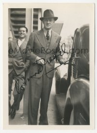 3x0401 CONRAD NAGEL signed 4x5 photo 1950s great candid image of the actor getting into his car!