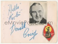 3x0364 DONALD CRISP signed 5x6 album page 1940s it can be framed with an original or repro still!