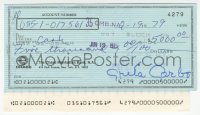 3x0050 GRETA GARBO signed canceled check 1979 getting $5,000 cash for herself, she signed it TWICE!