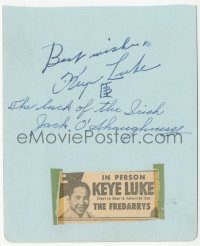 3x0371 KEYE LUKE signed 5x6 album page 1940s it could be framed with included newspaper clipping!