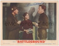 3x0185 BATTLEGROUND signed LC #3 R1954 by Denise Darcel, who's between Van Johnson & John Hodiak!