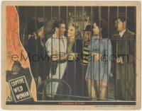 3x0193 CAPTIVE WILD WOMAN signed LC 1943 by Acquanetta, who's in jail with Evelyn Ankers & others!