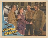 3x0203 FLYING CADETS signed LC 1941 by Peggy Moran, who's shaking hands with pilot Edmund Lowe!