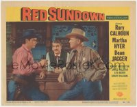 3x0248 RED SUNDOWN signed LC #3 1956 by Rory Calhoun, who's standing by Dean Jagger at bar!