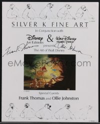 3x0048 FRANK THOMAS/OLLIE JOHNSTON signed Australian booklet 1990s The Art of Walt Disney!