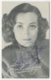 3x0353 JOAN CRAWFORD signed arcade card 1940s sexy portrait, also has a facsimile signature!