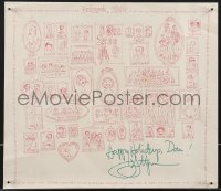 3x0140 JOHN LITHGOW signed 14x16 greeting card 1998 great cartoon art from Third Rock From the Sun!