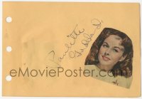 3x0376 PAULETTE GODDARD/DOROTHY MALONE signed 4x6 album page 1950s it can be framed with a repro still!