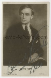 3x0115 CONRAD VEIDT signed German postcard 1920 super young portrait in suit & tie by Juanita Breyer!