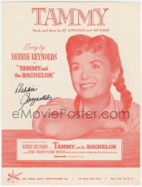 3x0287 DEBBIE REYNOLDS signed sheet music 1958 the song Tammy she sang for Tammy and the Bachelor!