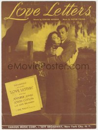 3x0299 JOSEPH COTTEN signed sheet music 1945 Love Letters, great image with pretty Jennifer Jones!