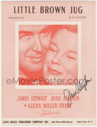 3x0300 JUNE ALLYSON signed sheet music 1954 the song Little Brown Jug from The Glenn Miller Story!