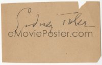 3x0378 SIDNEY TOLER signed 3x4 album page 1930s it can be framed & displayed with a repro!