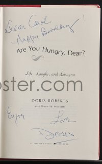 3x0024 DORIS ROBERTS signed hardcover book 2003 Are You Hungry, Dear?: Life, Laughs, and Lasagna!