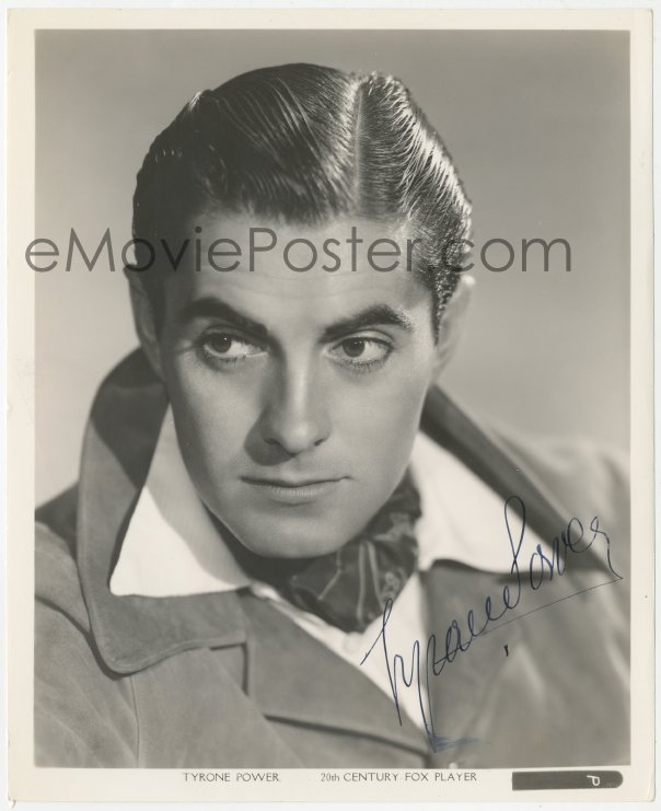 3x0585 Tyrone Power Jr Signed 8x10 Still 1930s Great Portrait Of The Leading