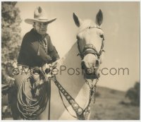 3y0208 BUCK JONES deluxe 10.5x12.25 still 1930s wonderful full-length cowboy portrait riding on horse!