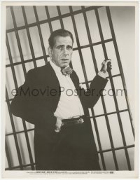 3y0264 KNOCK ON ANY DOOR 11x14.25 still 1949 Humphrey Bogart portrait by prison bars, Nicholas Ray!