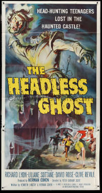 3y0165 HEADLESS GHOST 3sh 1959 head-hunting teenagers lost in the haunted castle, Brown art, rare!