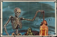 3y0167 HOUSE ON HAUNTED HILL INCOMPLETE 3sh 1959 great horror art of skeleton & hanging girl!