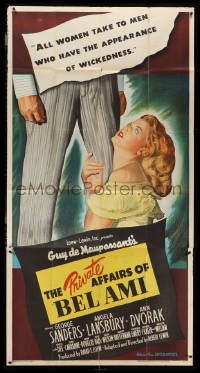 3y0176 PRIVATE AFFAIRS OF BEL AMI 3sh 1947 sexy Angela Lansbury loves scoundrel George Sanders!