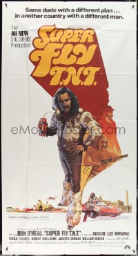 3y0186 SUPER FLY T.N.T. int'l 3sh 1973 great artwork of Ron O'Neal holding dynamite by Craig!