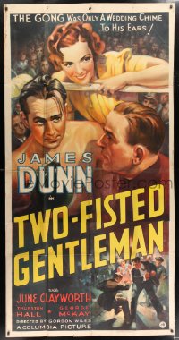 3y0190 TWO-FISTED GENTLEMAN 3sh 1936 artwork of boxer James Dunn in ring with June Clayworth, rare!