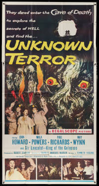 3y0192 UNKNOWN TERROR 3sh 1957 they dared enter the Cave of Death to explore secrets of HELL!