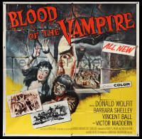 3y0120 BLOOD OF THE VAMPIRE 6sh 1958 he begins where Dracula left off, Joseph Smith art, very rare!