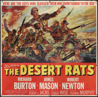 3y0121 DESERT RATS 6sh 1953 Richard Burton leads Australia & New Zealand against Nazis, very rare!