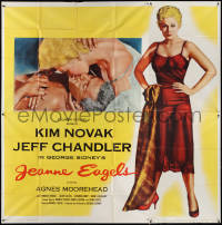 3y0127 JEANNE EAGELS 6sh 1957 art of sexiest Kim Novak kissing Jeff Chandler & full-length, rare!