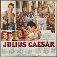 3y0128 JULIUS CAESAR 6sh 1953 art of Marlon Brando, James Mason & Greer Garson, Shakespeare, rare!