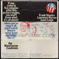 3y0130 MANCHURIAN CANDIDATE 6sh 1962 Frank Sinatra, Laurence Harvey, Angela Lansbury, Frankenheimer