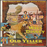 3y0133 OLD YELLER 6sh 1957 Dorothy McGuire, Fess Parker, art of Disney's most classic canine!