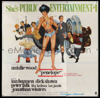 3y0135 PENELOPE 6sh 1966 Thomas art of sexiest Natalie Wood with big money bags and gun, very rare!